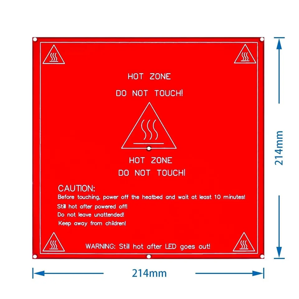 Horúci predaj 1ks červené PCB vyhrievané tepelné lôžko Heatbed Mk2B Mk2a pre Mendel Reprap CNC 3D tlačiareň Hot Bed Bed Bed Babed 12V 24V