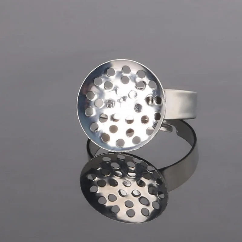 Horúci predaj 20ks/šarža Otvorený kruh kruhu s podložkou upravenou základňou s plochým krúžkom 19 mm rhodium Pase For Tabulrys