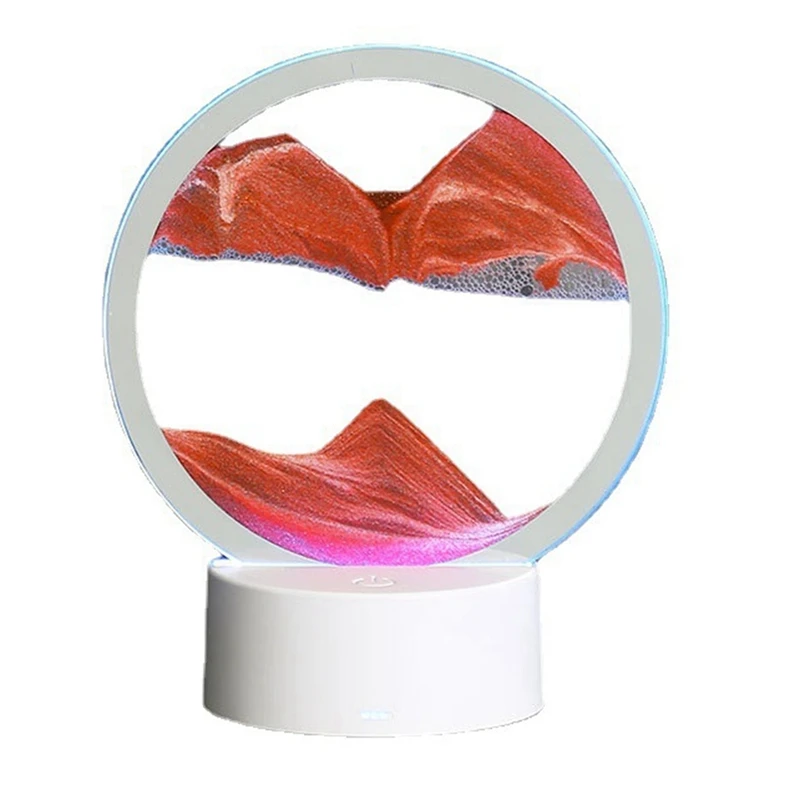 Horúci predaj 3d tečúci piesok maľba USB Stolová lampa, mobilné presýpacie hodiny hlboké morské pieskové pieskové maľovanie nočné svetlo