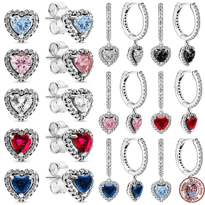 Horúci predaj 925 Sterling Silver vynikajúce dámske náušnice v tvare srdca, ktoré sa hodia k pôvodnému dizajnu Elegantné šperky