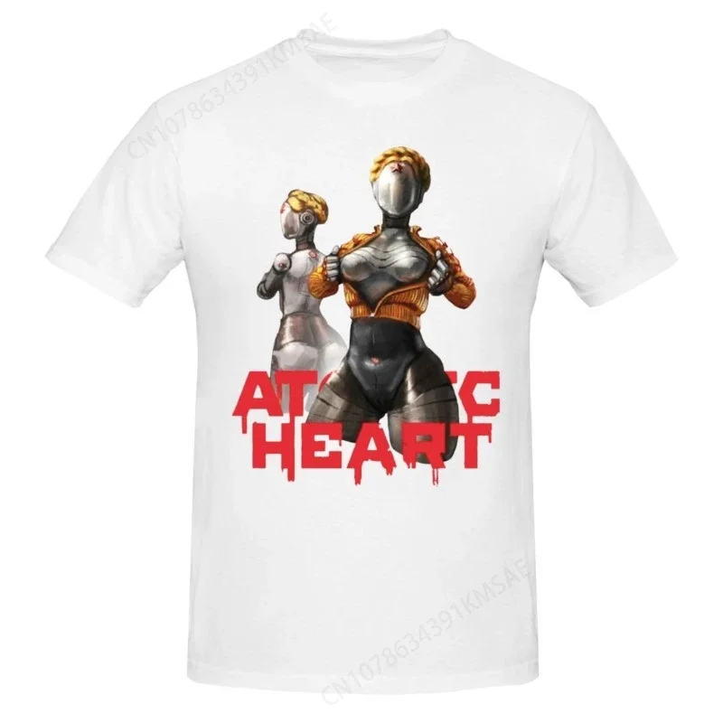 Horúci predaj atómové srdce Game Robot Girl Tshirt Game Hip-Hop Crewneck krátko rukávy tričko Male Streetwear