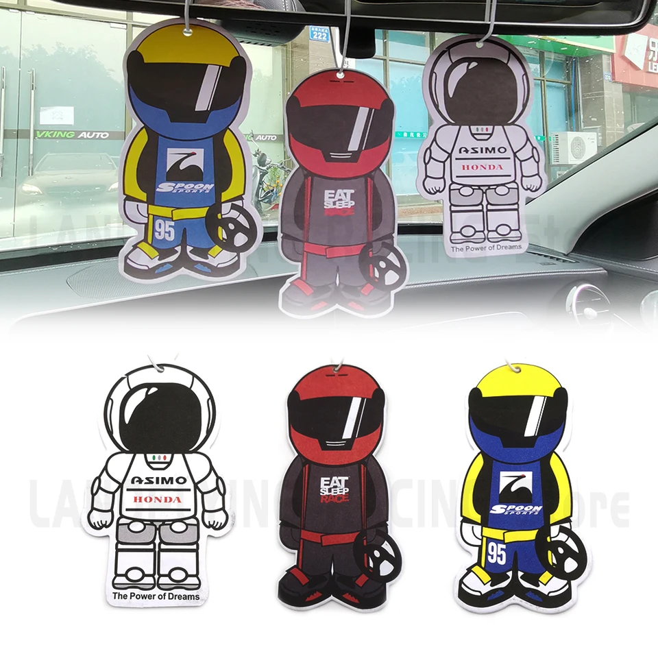 Horúci predaj automobilu Parfumu visiaci vzduchový osviežovač prívesok Spevný papier pre JDM Racing Robot Asimo Spoon Sports Auto Interior Accessories