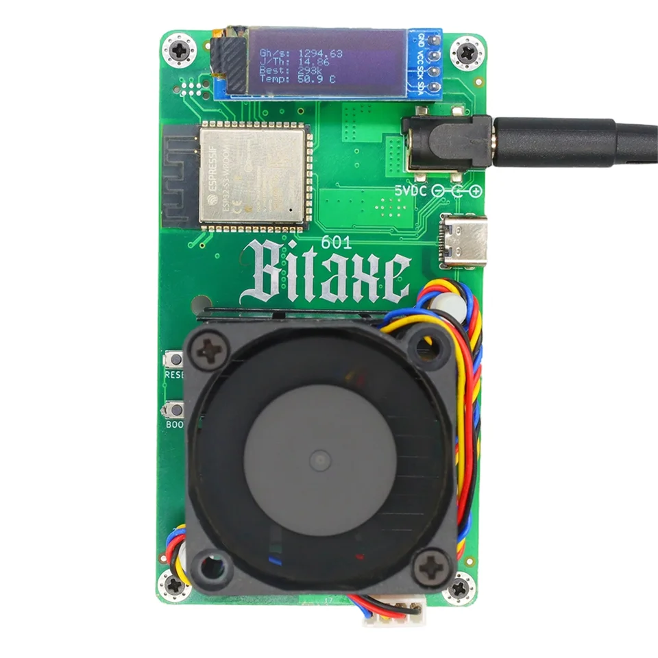 Horúci predaj Bitaxe Gamma 601 Solo Miner 1.2th/s 18W BM1370 od Antminer S21 PRO ASIC Bitcoin BTC Miner s stojanom US