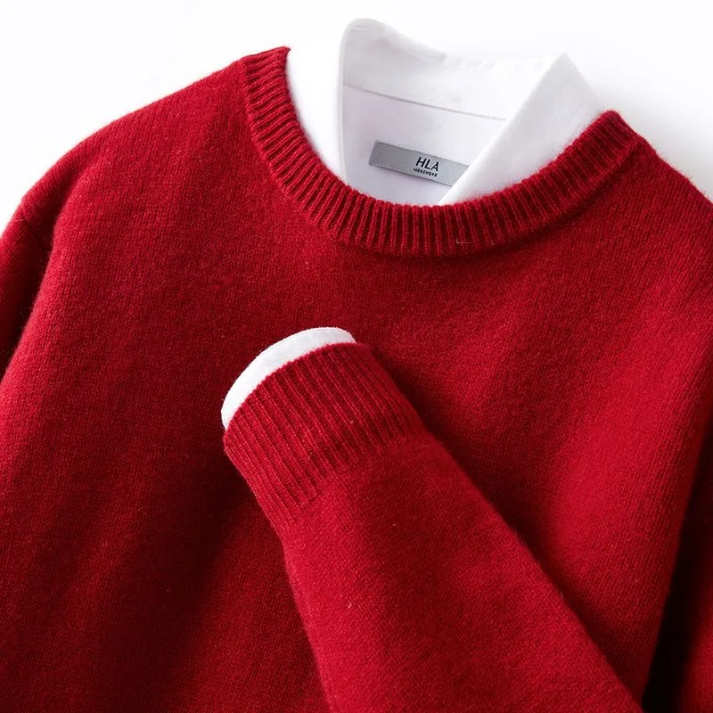 Horúci predaj Cashmere Pánsky sveter O-krk pletené skoky s dlhým rukávom Mužský pulóver mäkký teplý vlnený roupas maskulinas