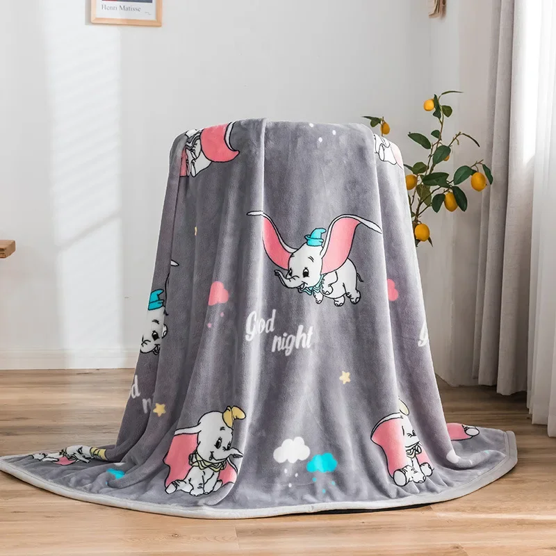 Horúci predaj Gray Dumbo Elephant prikrývka Super mäkké flanel Flattsheet Sleepet Sleeps pre detské detské posteľné posteľ