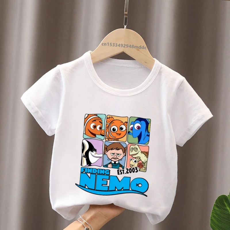 Horúci predaj hľadanie Nemo Dory Print Cartoon Funny Kids Tričko Dievčatá Dievčatá oblečenie chlapci s krátkym rukávom tričko letné detské vrcholy