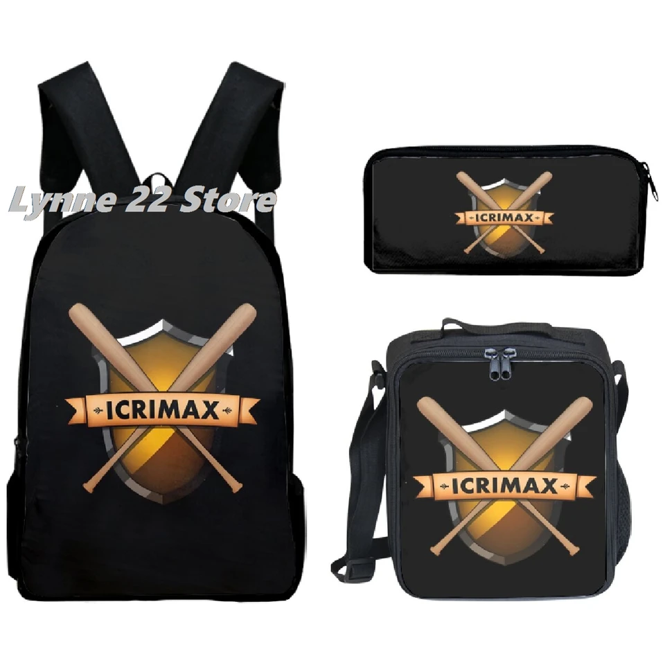 Horúci predaj icrimax batoh 3ks/set chlapci dievčat školská taška na obed s taškou ceruzkou puzdro Icrimax tašku cestovný notebook