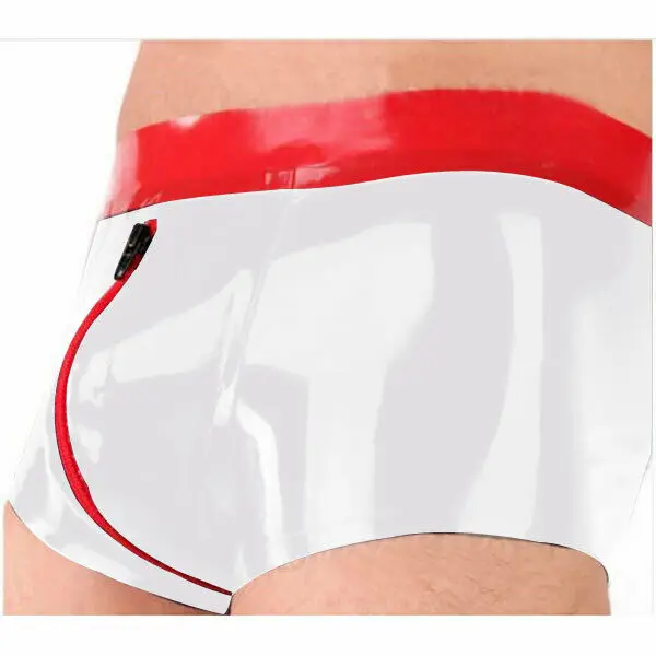Horúci predaj latex 100% gumový vodotesný športový boxer šortky so zipsom, veľkosť S-XXL