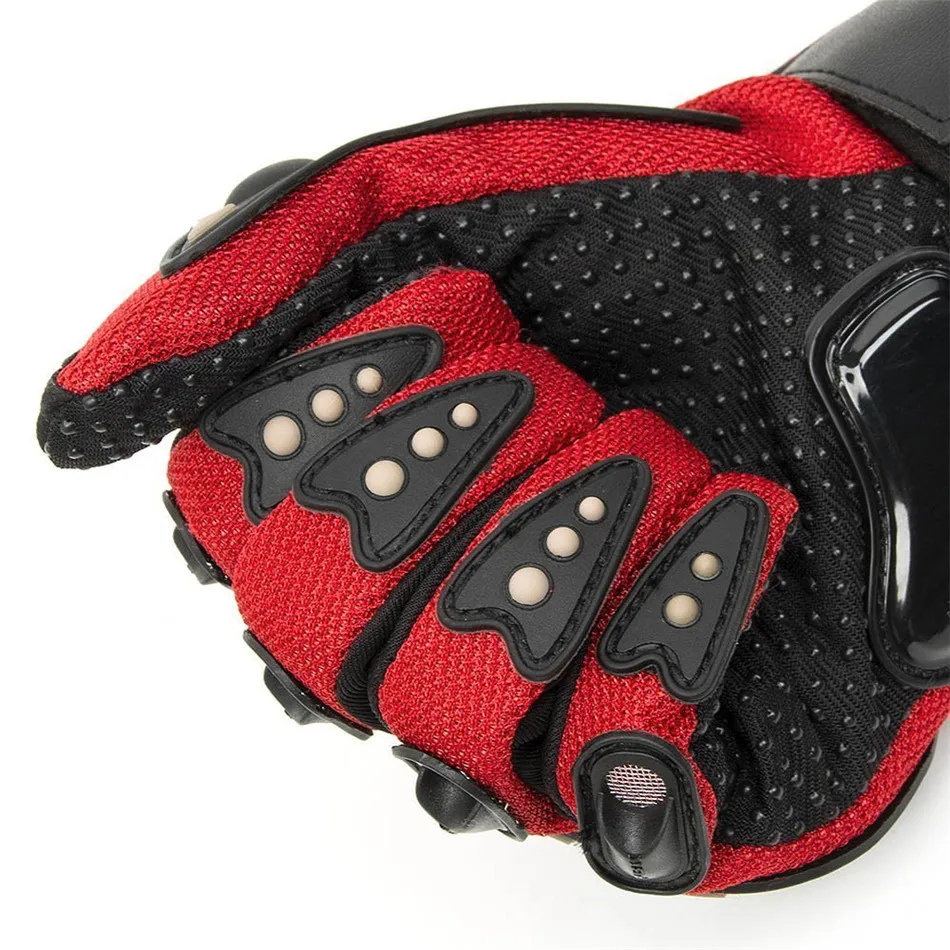 Horúci predaj !! Letná zima Full Finger Motocykel Gants Luvas Motokross Leather Motorbike Guantes Moto Racing Rukavice červená čierna