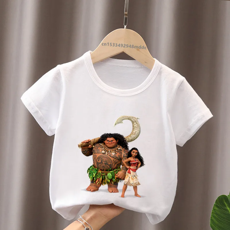 Horúci predaj Moana Ocean Romance Princess Print Tlač roztomilých detských tričká