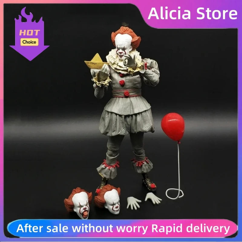 Horúci predaj na sklade NECA postava Pennywise 2017 Movie verzia figúrka figúrka Model hračky spoločné hnuteľné hororové hračky Darček