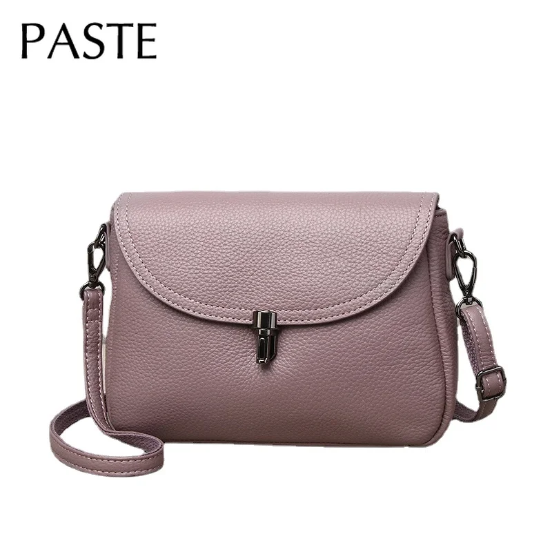 Horúci predaj taro fialová malá krížová taška pre mamu pre voľný čas Soft Cowhide Leather Dámske vrecko na rameno leto denná kabelka