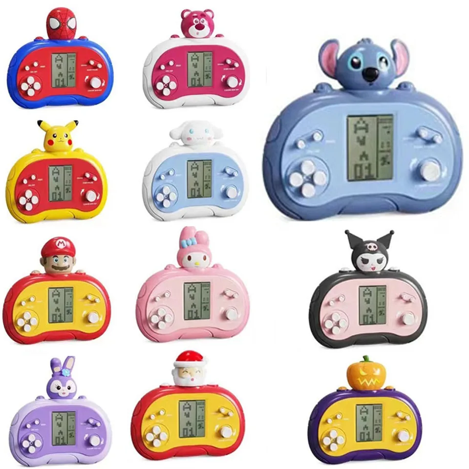 Horúci predaj vreckový vreckový kanál Kuromi Game Console Vstavané detské klasické Tetris retro herný hráč Nový módny detský hračky darček