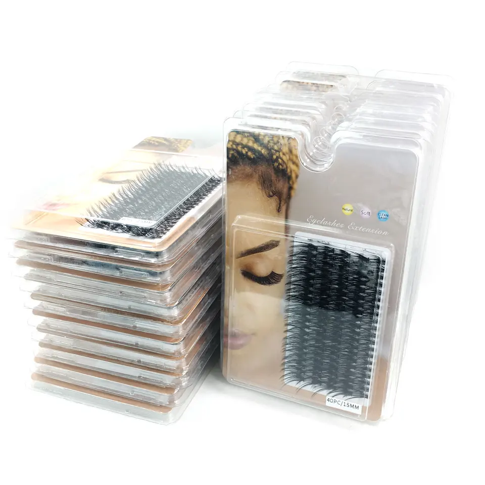 HOT 1BOX 100PCS 10D/20D/40D MINK Super klastrový mihalnica predlžovanie prírodného objemu Faux riasy jednotlivé riasy make -up cilia