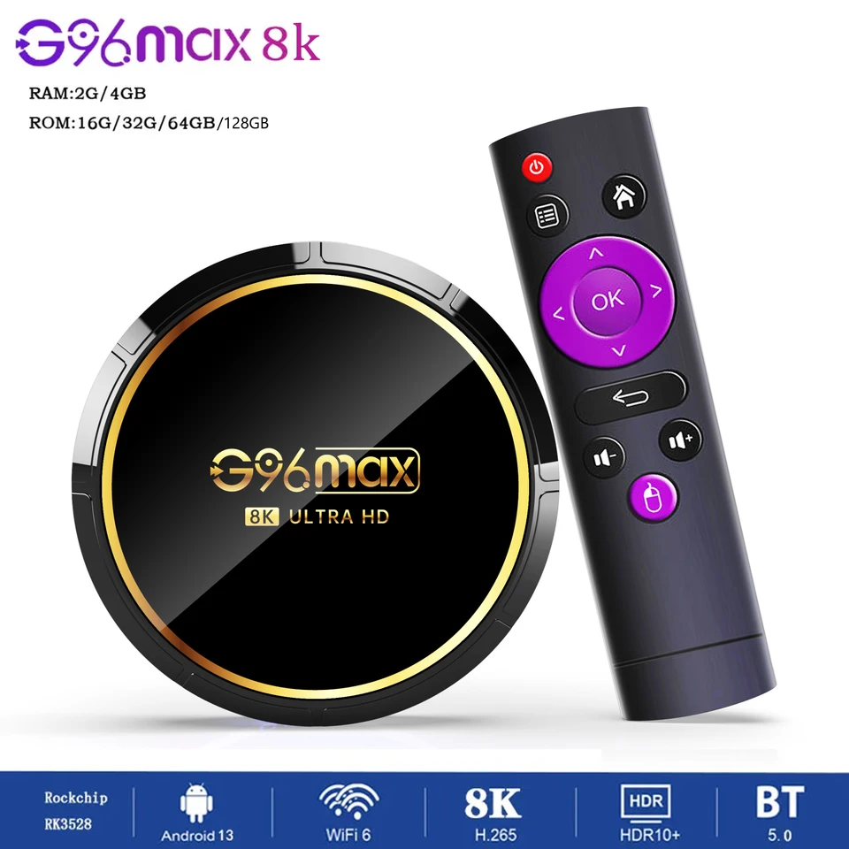 HOT 2024 SMART HOMENNÉ DIVAL TV box Bluetooth Android13 rockChip3528 WiFi6 4K HDR10 Netflix Streaming Media Player Q8