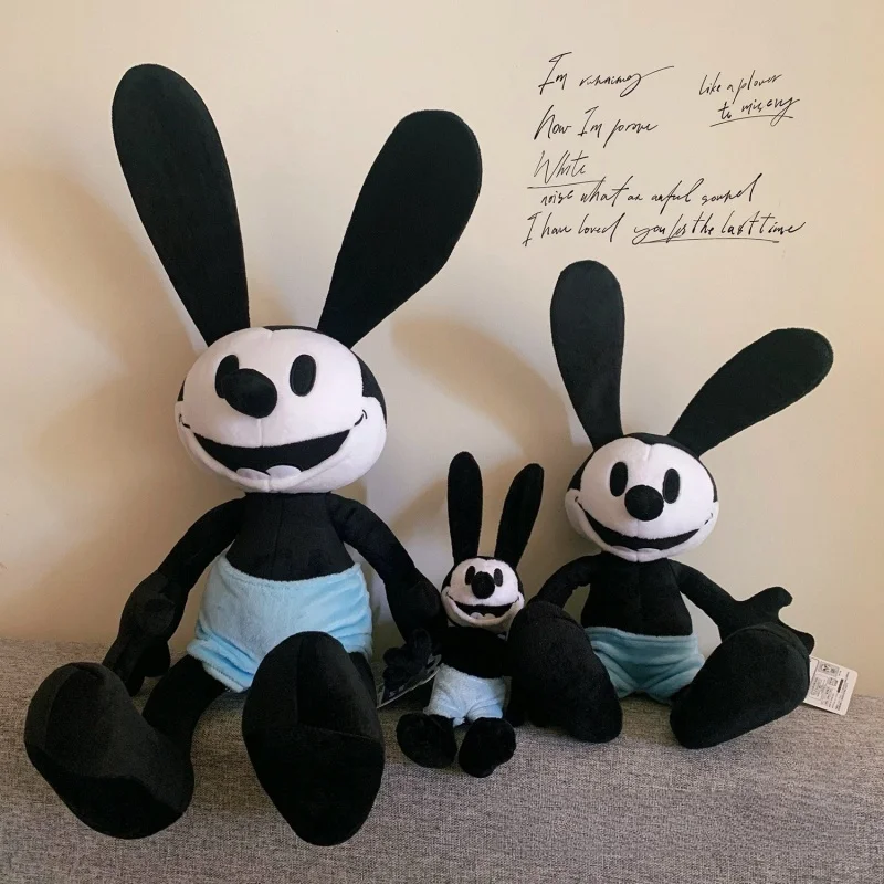 Hot Aoger Disney 40 cm Oswald The Lucky Rabbit Plys Hračky čierna a biela mickey bábika Malé prívesok objatie vankúšové darčeky