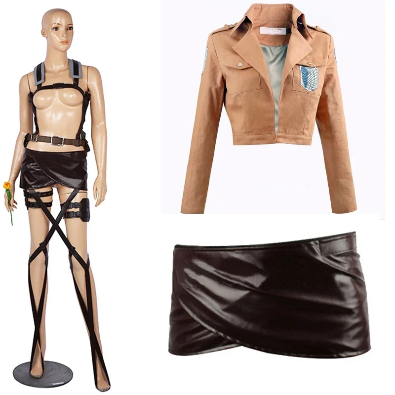 Hot Attack on Titan Belt Sheingeki no Kyojin Belts and Harness Cosplay COMATION PLAPS MIKAS PRESKUMNÉ ZNALENIE EREN BUAND FULL SETS