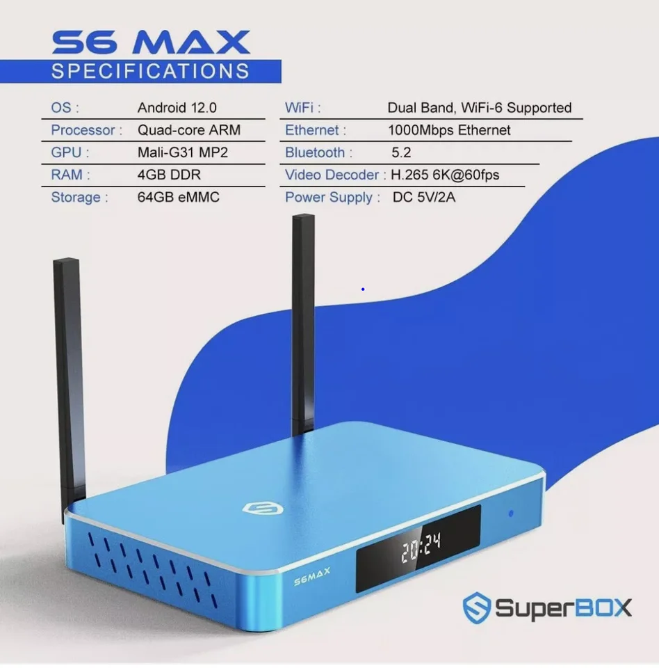 Hot Deal Superbox S6 Max 6k Ultra najrýchlejší televízny box s Androidom s hlasovým diaľkovým ovládaním (celosvetové doručenie)