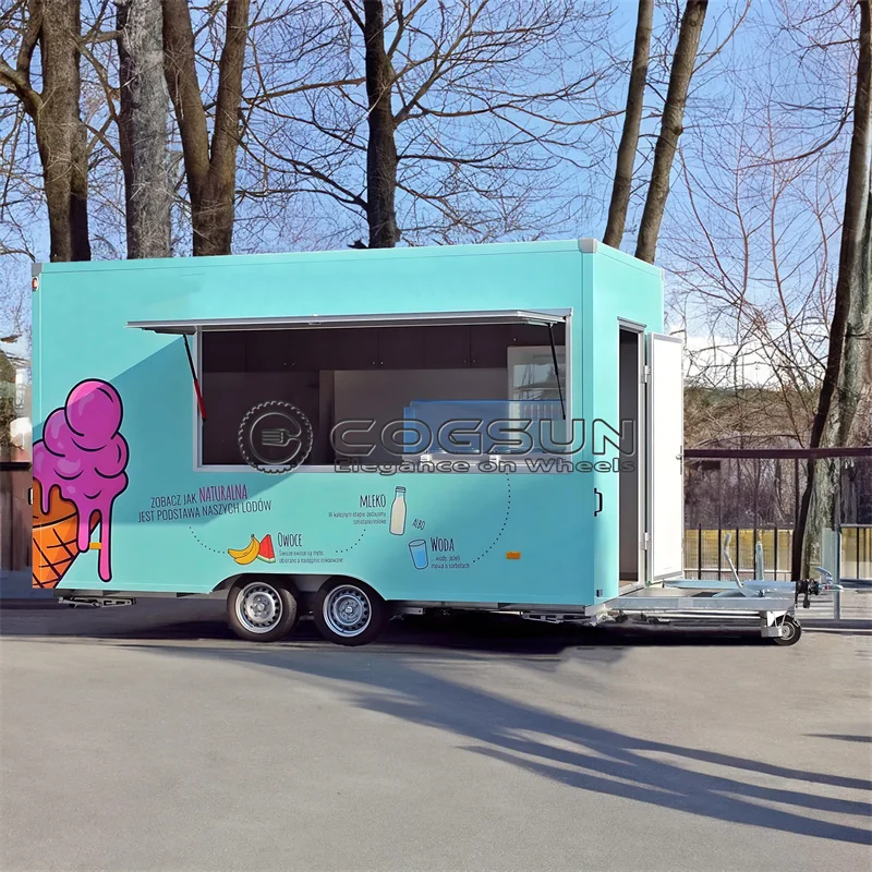 Hot dog pizza hamburger mobilný potravinový nákladný automobil Outdoor Street Kitchen Restaurant Trailer na predaj