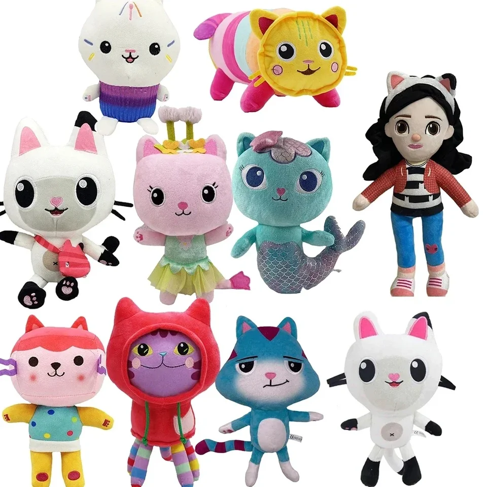 Hot Gabby Dollous Plyšová hračka Mercat Cartoon Screped Animals Usmievavá mačka Cat Cat Hug Gaby Girl Dolls Detské darčeky