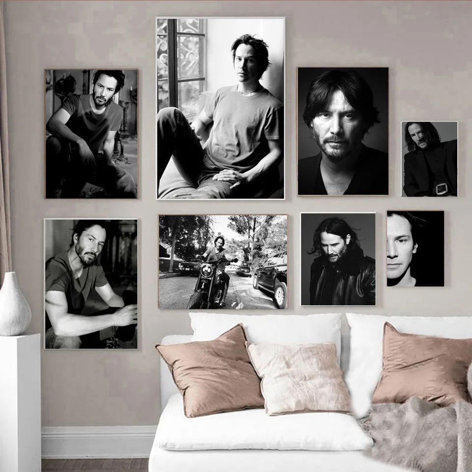 Hot Keanu Reeves Film Star Herec Fotografie Portrét darčeky plagáty výtlačky plátno maľba nástenná umenie Obývacia izba Domovod