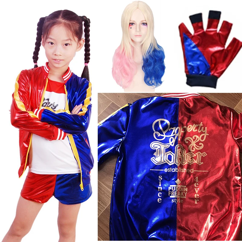 Hot Kid Suicide Cosplay kostýmy Quinn Squad Harley Monster T košeľa plášťový plášť rukavice rukavice plnohodnotné kostým Cosplay kostým parochňa