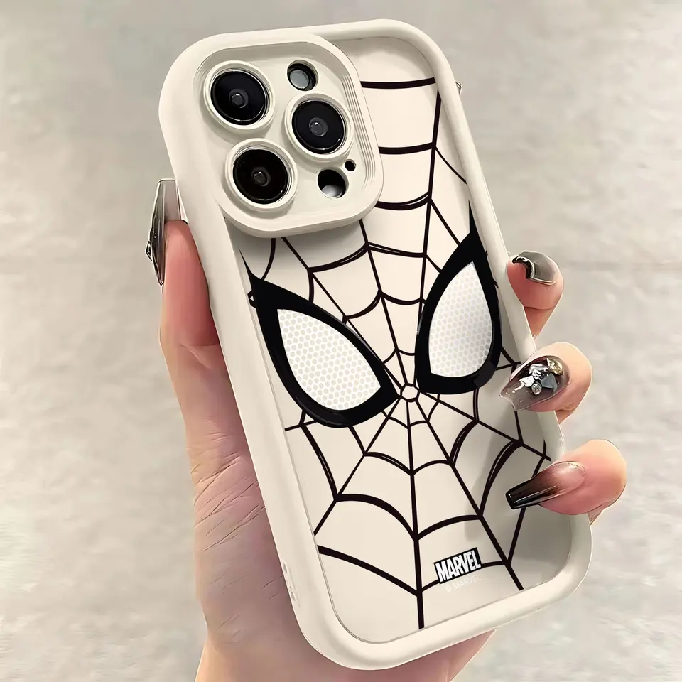 Hot Marvel Spider Man Black White Cool Puzdro pre iPhone 16 15 14 13 12 11 Pro Max Mini xr xs x 7 8 plus soft zadný kryt TPU