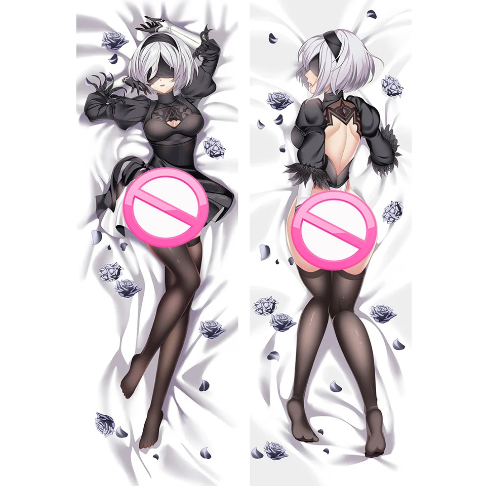Hot Nier: Automata Yorha 2B Dakimakura Hing Case Cover Cover Anime Game Bedding Vankúš