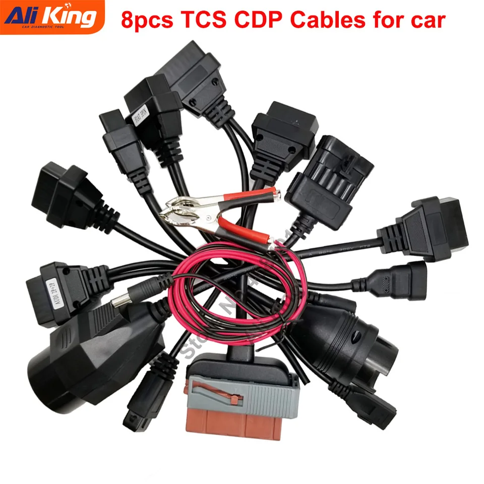 HOT PREDAJ TCS CDP káble Plná sada 8pcs káblové adaptér OBD2 Diagnostický konektorový kábel plná sada 8 káblov pre TCS CDP PRO PRO