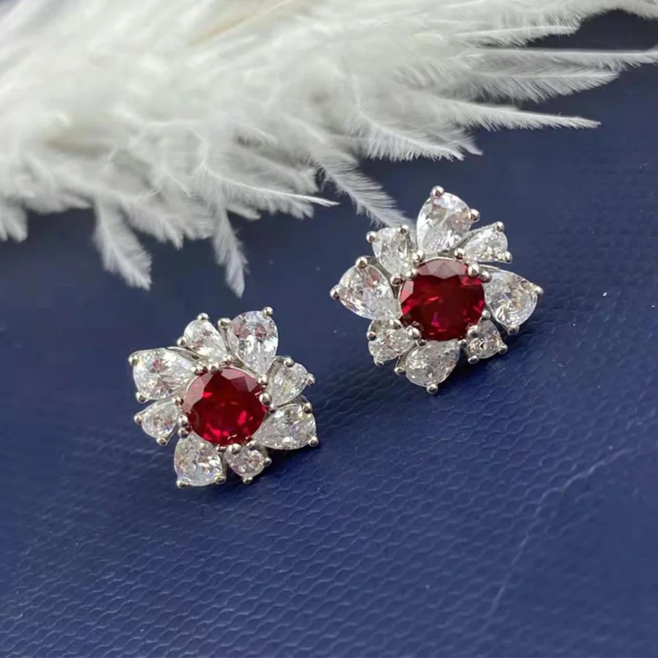 HOT PREDAJ TRENDY RED CRYSTAL Kvetiny 925