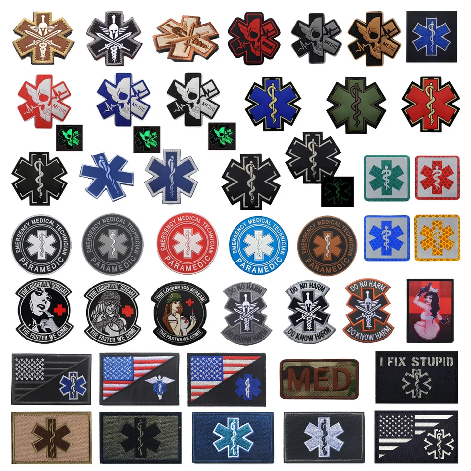 Hot Rescue PVC Gum Gume Badge Loud Scream Emt Hotttie Doctor Badge Magic vyšívaný náramok s batohovými záplatami na oblečenie