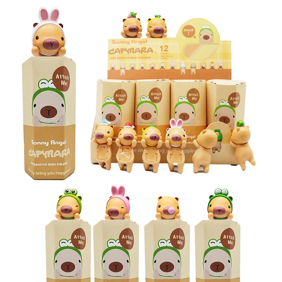 Hot Sonny Angel Capybara Series Hippers Zberané zberné hippie bábiky Trendy Car Mobile Phone Ozdoby knedle Delplings Detský darček
