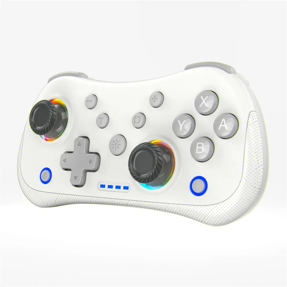 HOT STK-7051 Bluetooth5.0 Hall Wireless Mini Game Controller for Switch Android iOS PC Vyhrajte duálne vibrácie RGB Illuminácia