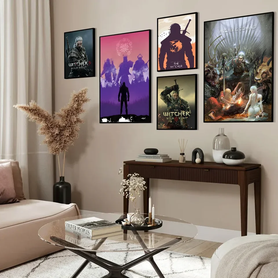 Hot-the-witcher-hracie klasické filmové plagáty Vintage Room Bar Cafe Decor Nordic Home Decor