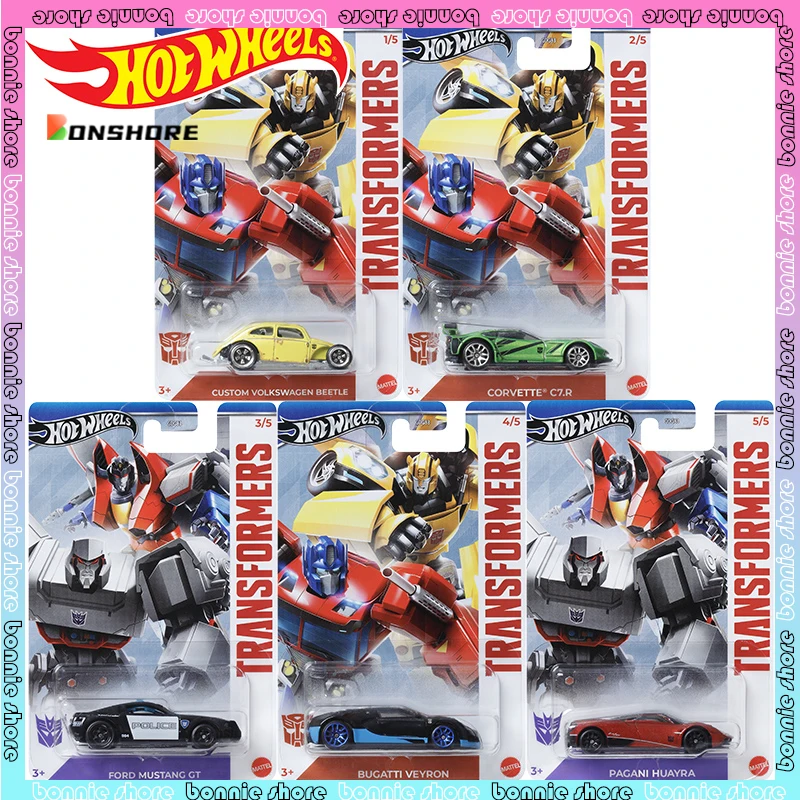 Hot Wheels Transformátors Model automobilu 1/6 zliatiny Bumblebee Volkswagen Bugatti Veyron Corvette C7R Pagani Cars Collection Hračky