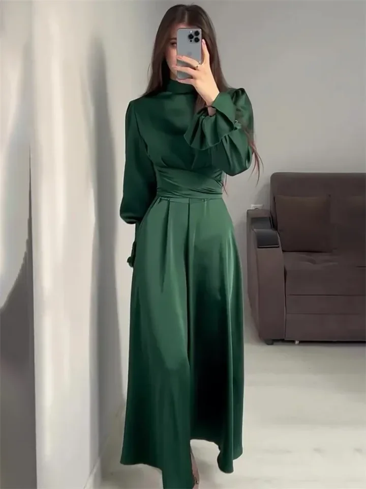 Hotelované šupinaté obväzy Elegantné maxi šaty pre ženy Patchwork Slim Lace-Up Solid Vintage Evening Partywear Ladies Long Dress 2024