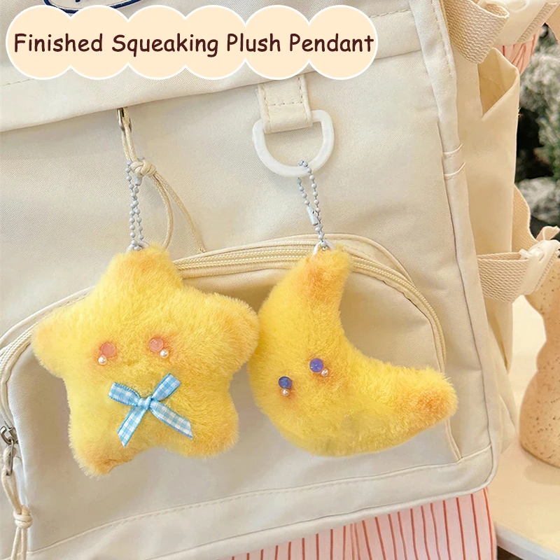Hotové hviezdy plyšový prívesok Cartoon Moon Mesiac Soft Soft Doll Doll Keychain Car Key Ring Ring Batch Bath Decor Darček