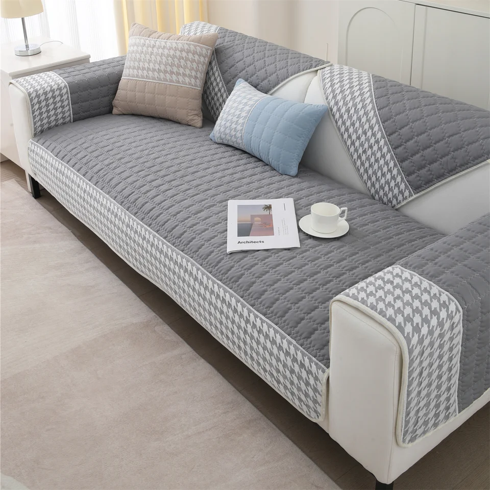 Houndstooth čipka Docor Docor Quilting Sofa Coushion Cover Coushion Cover proti skĺzavej pohovke slimák pre obývaciu izbu Cover sedadlá priateľské k domácim miláčikom