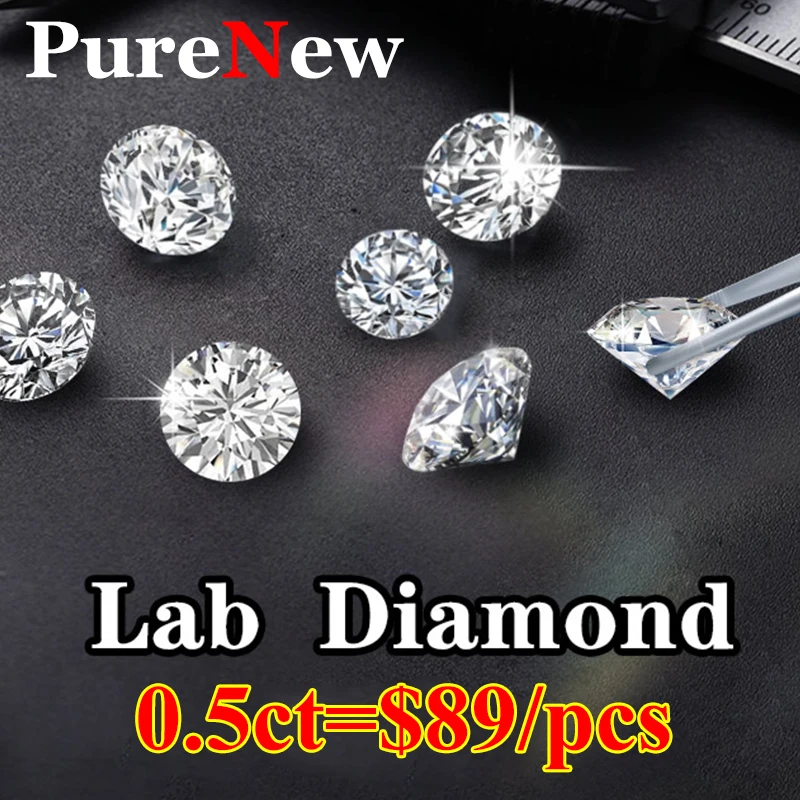 HPHT CVD s IGI GIA certifikát veľkoobchodný pekný 0,3Ct 0,5Ct 0,8Ct 1ct 1ct 1ct 2Ct Round Lab Grown Diamond Loose Defg VVS-SI