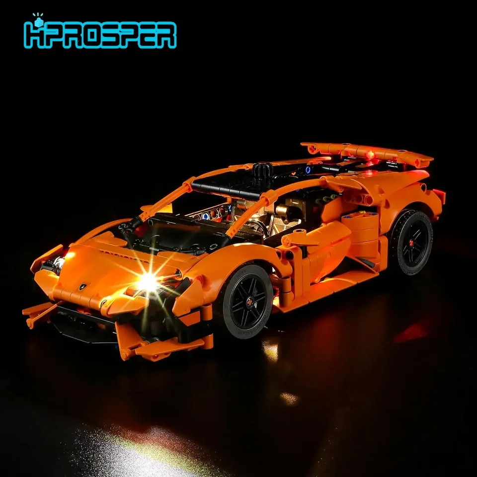 HPROSPER LED svetlo pre 42196 Technic Lamborghini Huracán Tecnica Orange Iba dekoratívna lampa (nie LEGO BUVANCE BLOKY)