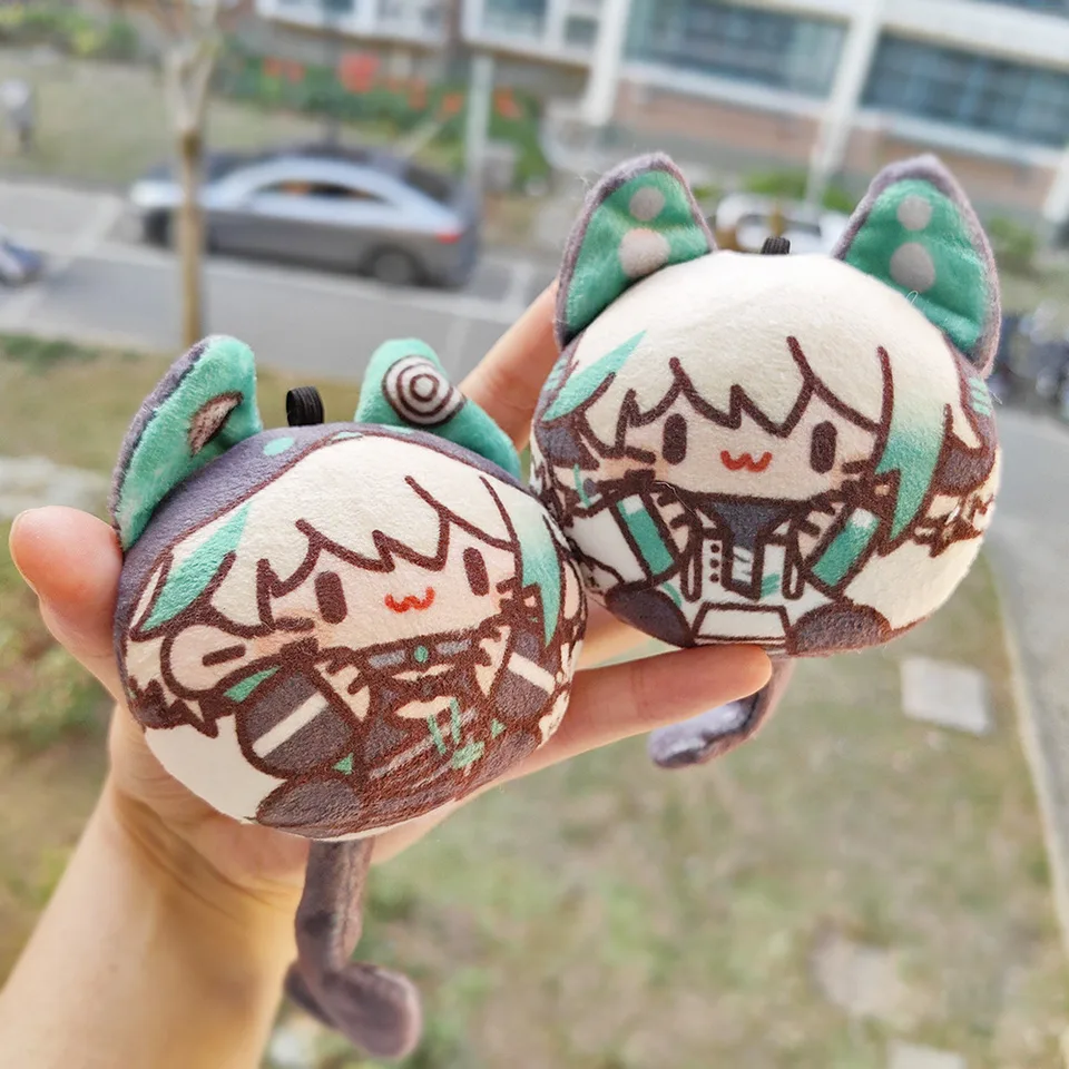 Hra anime vtuber aza roztomilý mačka ucho 9 cm dango tašku prívesok Keychain Cartoon Fans