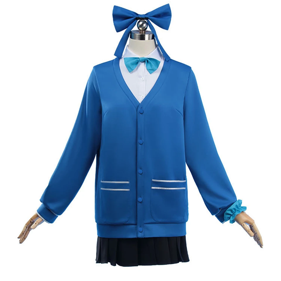 Hra Blue Archív Asuma Toki Cosplay kostým pre ženy dospelých modrá bunda biela blúzka skladaná sukňa jk uniformná hlava
