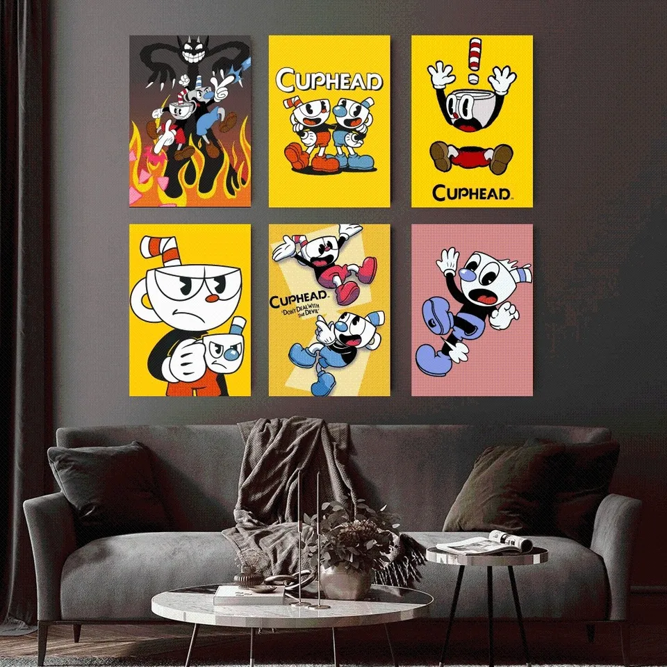Hra C-Cupheads Plagát domáca kancelária Štúdium nástenná spálňa obývacia izba Kuchynská dekorácia maľba maľba