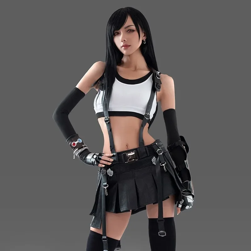 Hra Final Fantasy 7 Remake Tifa Lockhart Cosplay kostým Battle Uniformy Halloween Party Role Play Cloth