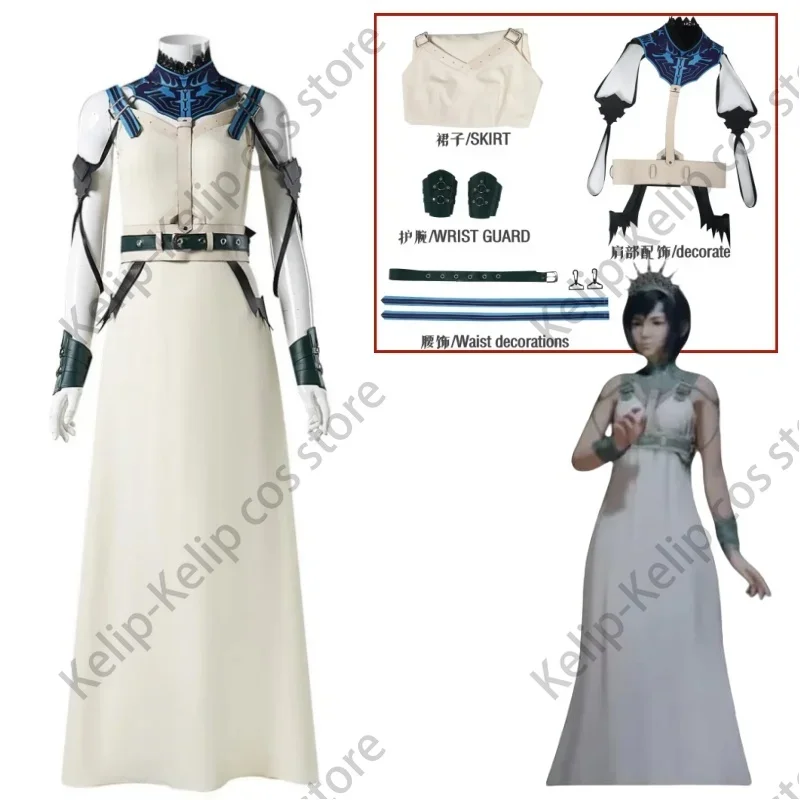 Hra Final Fantasy vii Rebirth Aerith Gainsborough Cosplay kostým bitka uniforma biele šaty žena sexy karnevalová párty obleky