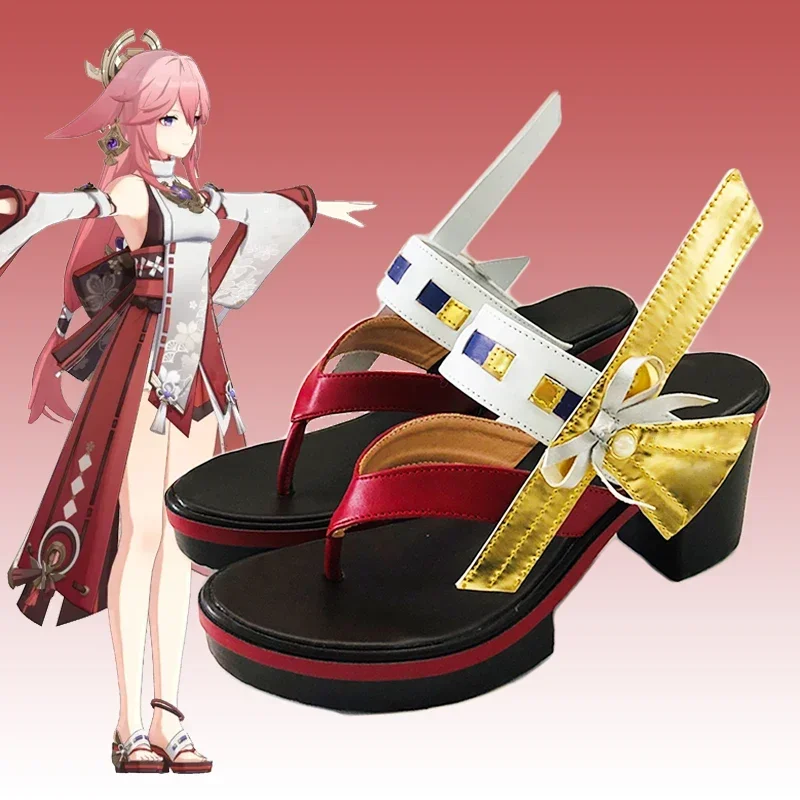 Hra genshin dopad yae miko cosplay topánky halloween karneval fancy party cosplay rekvity rekvizity narodeniny Prispôsobené veľkosti Ženy muži boo k
