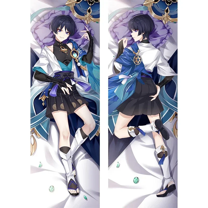 Hra Genshin Impact Dakimakura Wanderer Objímanie tela vankúš Dakimakura vankúš 150x50 cm Scaramouche vankúš Mn11