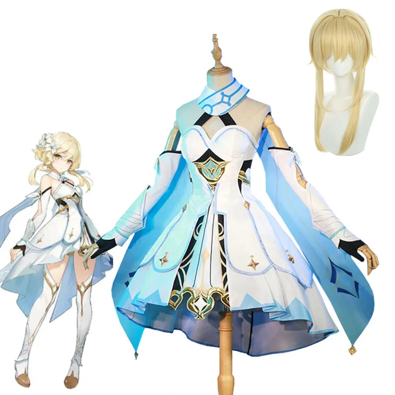Hra Genshin Impact Traveler Lumine Cosplay kostým Originálna verzia Uniforma Halloween Women Costumes Plná sada