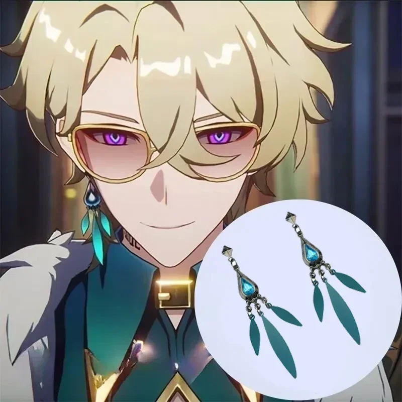Hra Honkai Star Rail Aventurine Cosplay náušnice Pláskové prívesky Ear Studs Uši Clips Eardrops šperky prop príslušenstvo nové