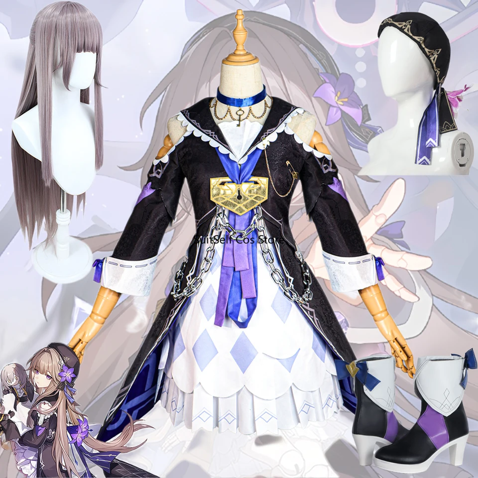 Hra Honkai Star Rail Cosplay Herta Cosplay kostým Dámske šaty na parochňu obuv Uniforma Halloween Karneval oblečenie pre ženy